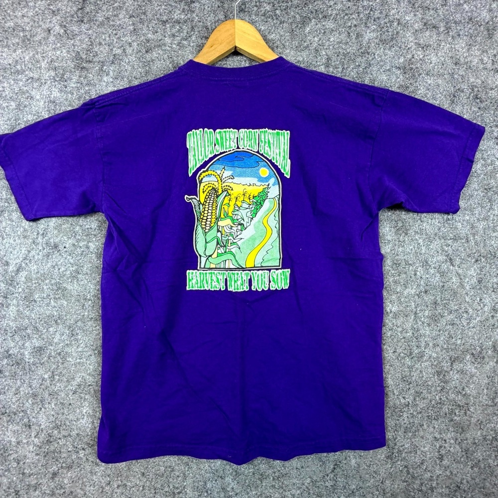 VTG Gildan Tee Youth XL Purple Taylor Sweet Corn Festival Harvest What You Sow